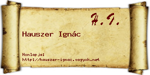Hauszer Ignác névjegykártya
